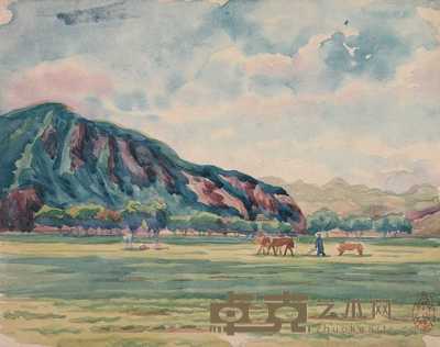 王济远 风景水彩稿 31.5×25cm